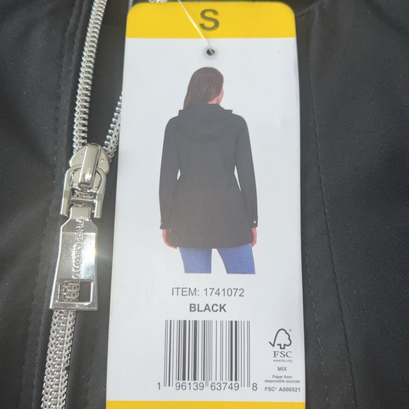 Vince Camuto Women's Lightweight Water Resistant Rain Jacket Black Small - Picture 10 of 10